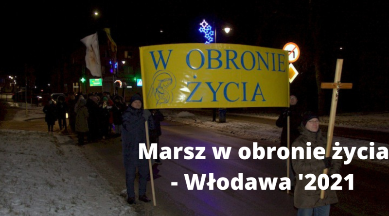 Zdjęcie z marszu w obronie życia we Włodawie 28.12.2021 r.