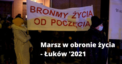 Zdjęcie z marszu w obronie życia w Łukowie 28.12.2021 r.