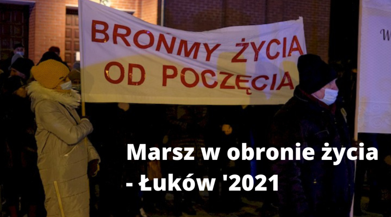 Zdjęcie z marszu w obronie życia w Łukowie 28.12.2021 r.