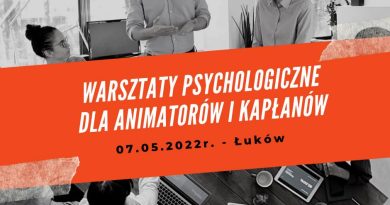 Baner z informacjami o warsztatach 7.05.2022 r. Łuków