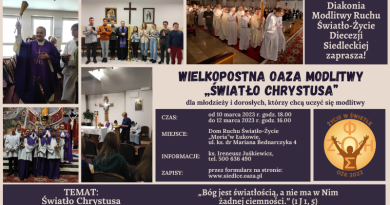 Wielkopostna Oaza Modlitwy "Światło Chrystusa"