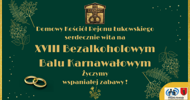 XVIII Bezalkoholowy Bal Karnawałowy 2024 w Łukowie - plansza